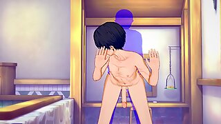 Sword umění online yaoi - kirito bez kondomu se stříkáním dovnitř do jeho zadek - japonky asijky manga anime hra porn gayové