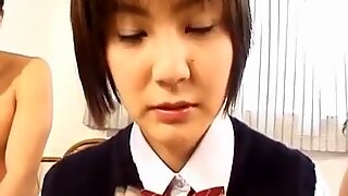 In Uniform Has Her Hairy Cunt Fucked With Dildo With Nao Hirosue